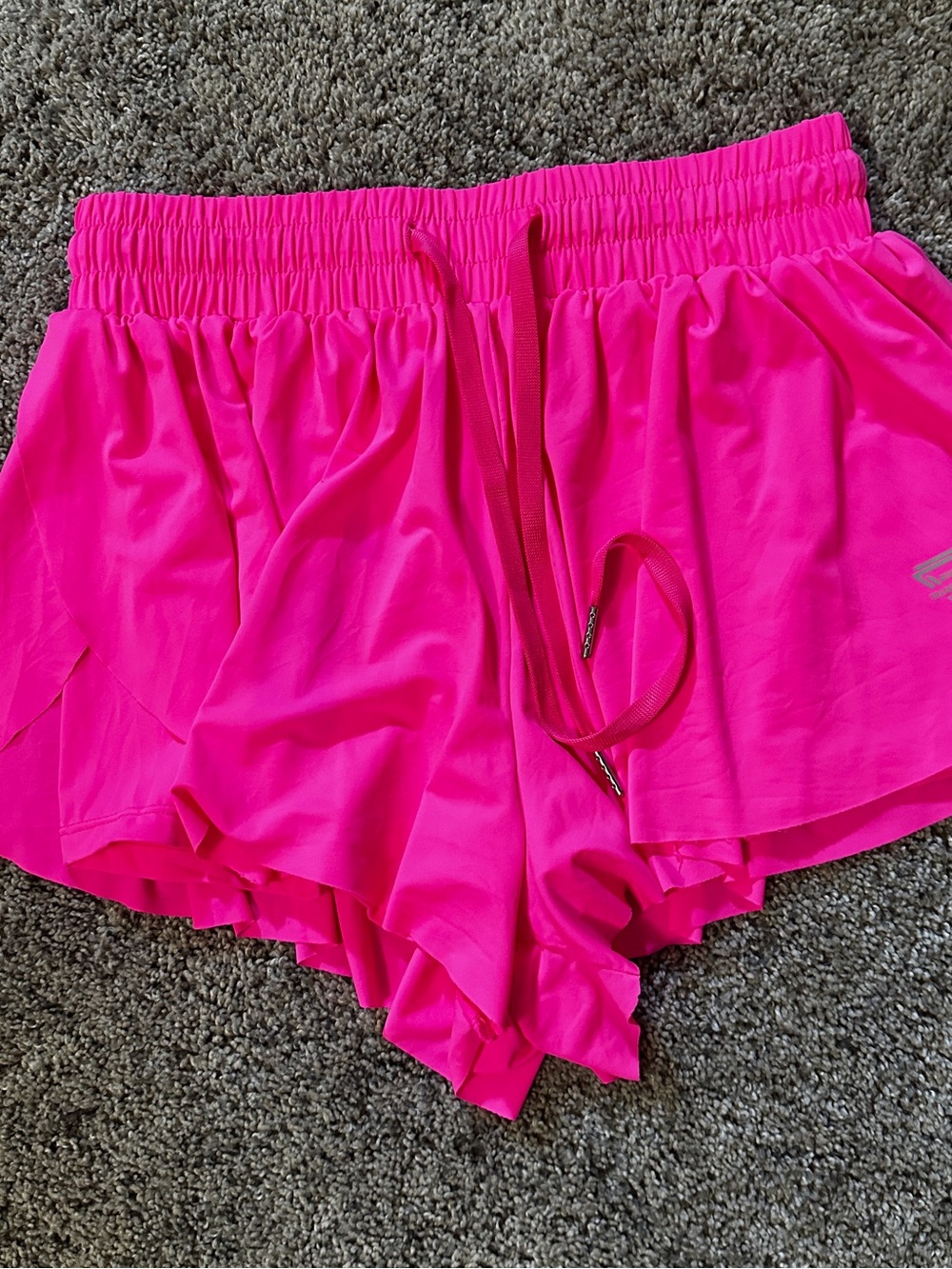 #157 Women's Bright Pink Athletic Shorts with Drawstring Waist